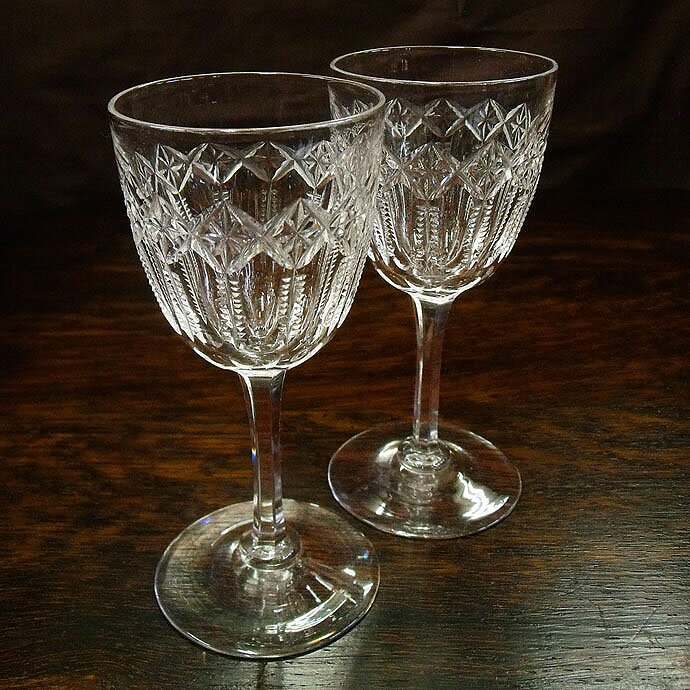 アンティーク リキュールグラス ペア イギリス ヴィンテージ 食器 ガラス キッチン雑貨 テーブルウェアのサムネイル