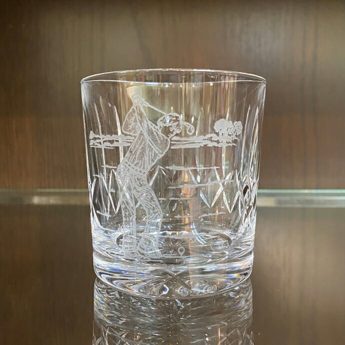 アンティーク ロックグラス Edinburgh Crystal エジンバラ・クリスタル ゴルフ イギリス ヴィンテージ 食器 キッチン雑貨 クリスタル ガラス テーブルウェア