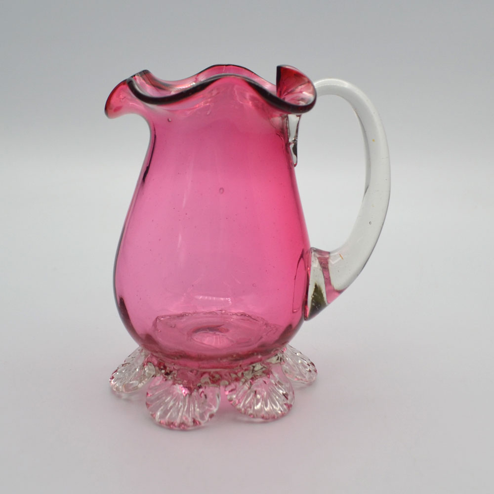 アンティーク クランベリーグラス ミニジャグ ヴィンテージ キッチン インテリア 欧州雑貨 テーブルウ..