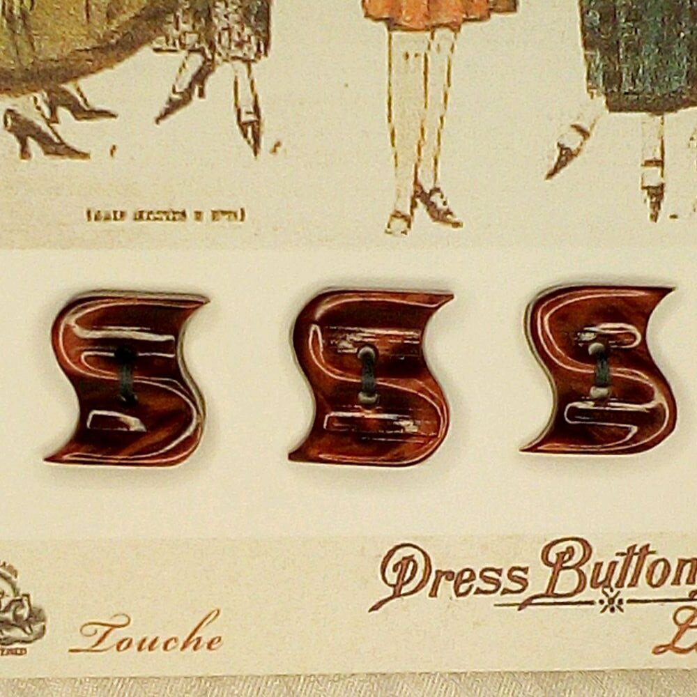 アンティーク ボタン アールデコ 19mm 二つ穴 1930年頃 ヴィンテージ ソーイング 裁縫 手芸 雑貨 かわいい メール便OK