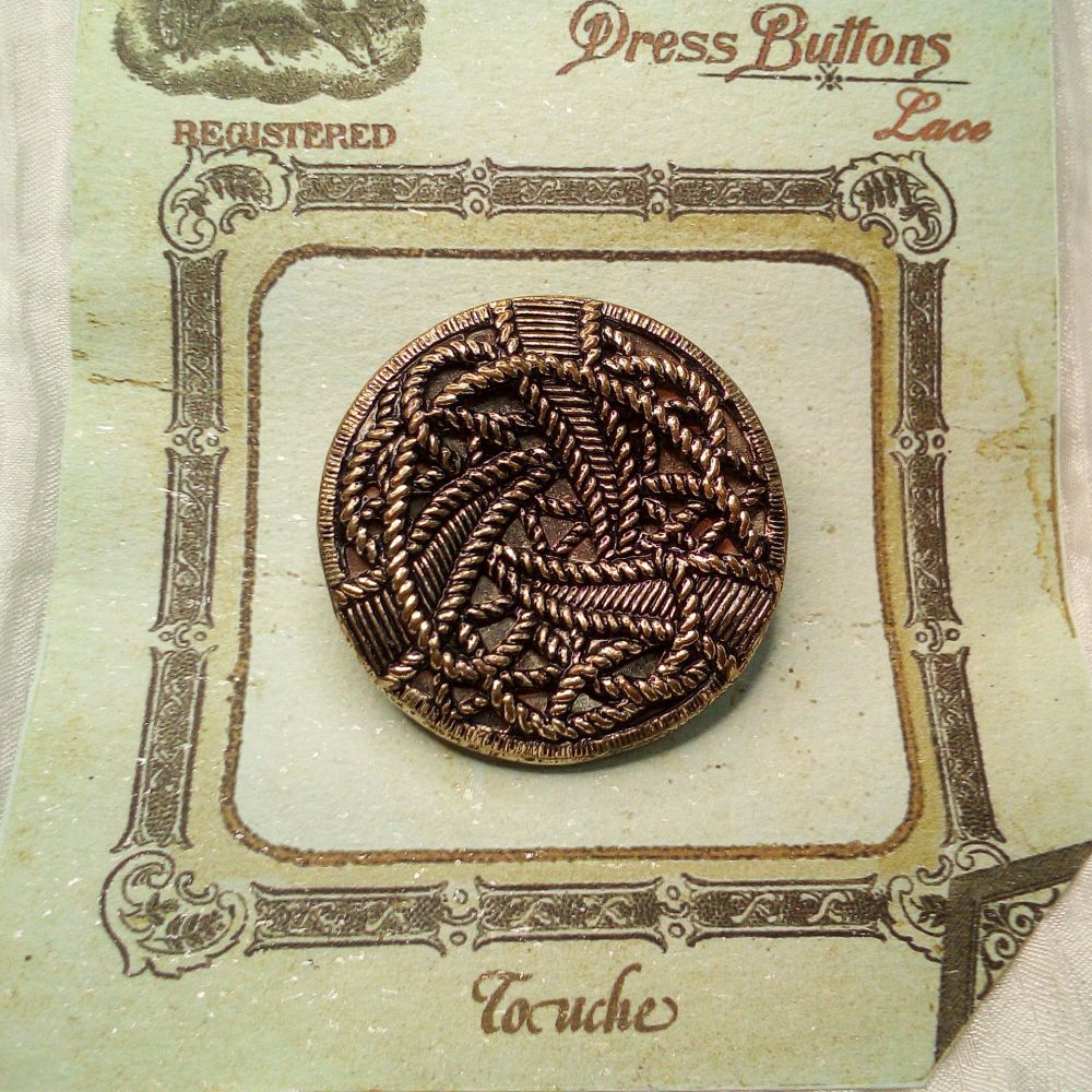 アンティーク ボタン ヴィクトリアン メタルピクチャー ミラーバック 37mm ヴィクトリア時代 ヴィンテ..