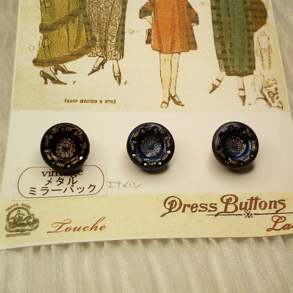 アンティーク ボタン ヴィクトリアン エナメルハンドペイント 11mm ヴィクトリア時代 ヴィンテージ ソ..