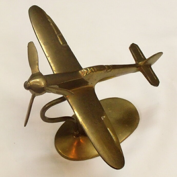 アンティーク フィギュア プロペラ機 大 オーナメント 真鍮 ヴィンテージ インテリア 雑貨 置物 飛行機