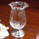 アンティーク雑貨　925シルバーとガラスのミニバース（花瓶）　ホールマーク有　1910年