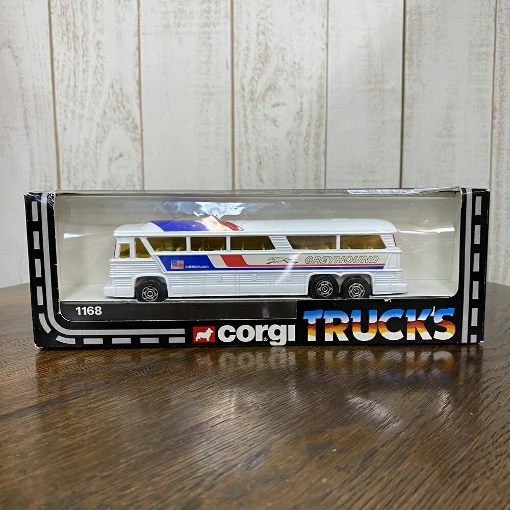 ヴィンテージ ミニカー バス The Mettoy Co. CORGI コーギー Greyhound グレイハウンド 1983年頃 英国製 アンティーク トイ おもちゃ 模型