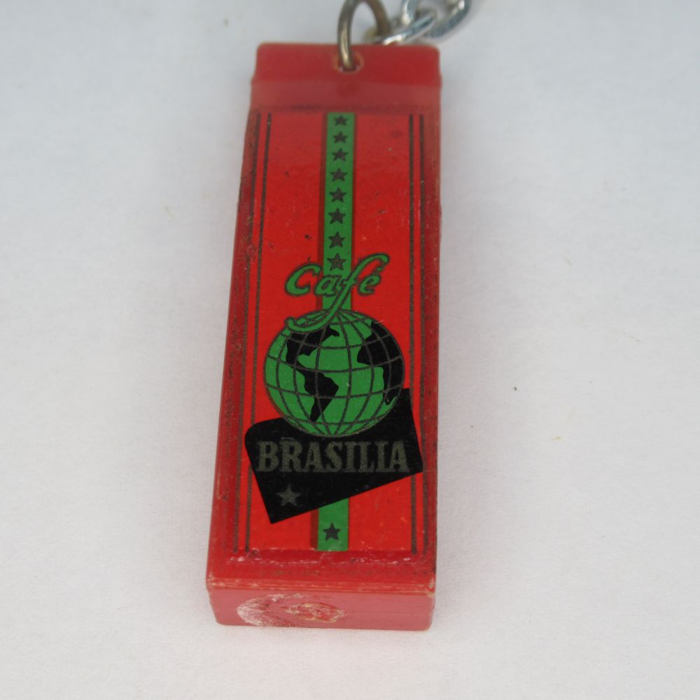 アンティーク ブルボン キーホルダー cafe BRASILIA コーヒー ヴィンテージ 欧州雑貨 キーリング 企業..