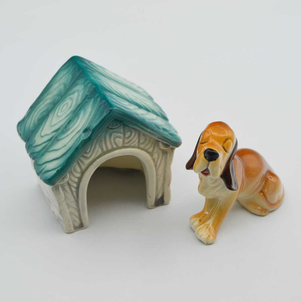 ヴィンテージ ソルト&ペッパー 犬と小屋 メーカー不明 アンティーク インテリア 雑貨 置物 オブジェ 飾り 容器 シェイカー 陶磁器 動物