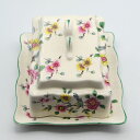 【訳あり】 ヴィンテージ バターディッシュ James Kent ジェームズ・ケント Old Foley Chinese Rose チャイニーズローズ イギリス 1955年頃 アンティーク キッチン雑貨 テーブルウェア 食器 陶磁器 保存容器 バターケース カバー トレイ