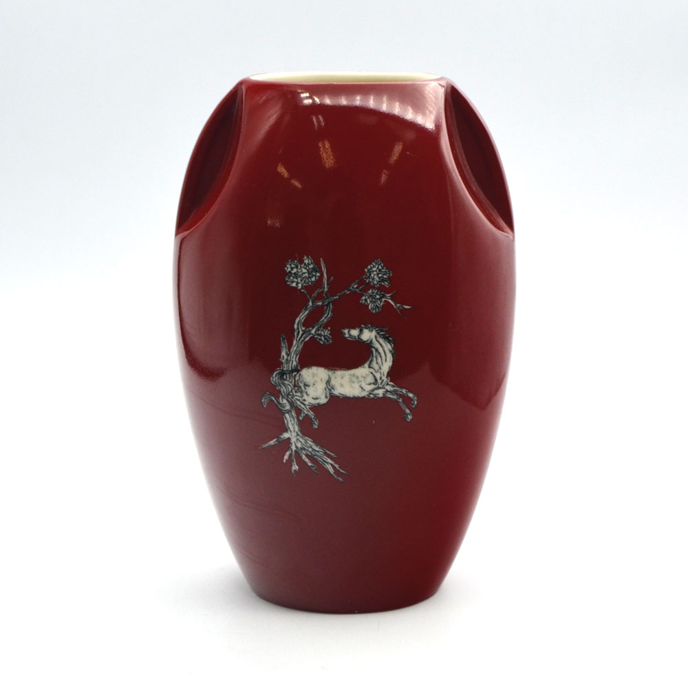 アンティーク 花瓶 Crown Devon クラウンデボン ホース イギリス 1930-1960年代頃 アンティーク インテリア 欧州雑貨 花器 陶磁器 フラワーベース おしゃれ 動物 馬