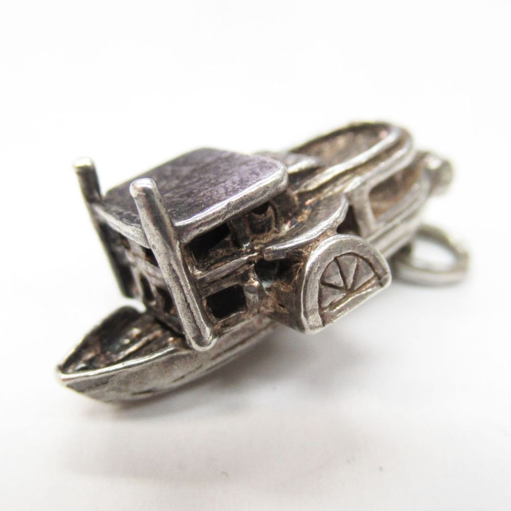 ヴィンテージ ジュエリー チャーム おそらくシルバー925 船 カナルボート アンティーク ファッション ..