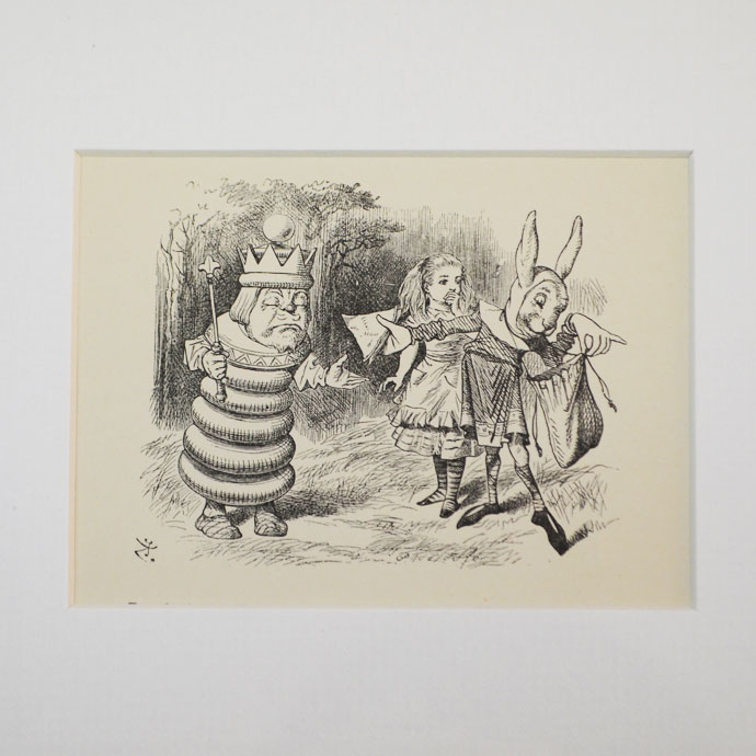 アンティーク 額絵 不思議の国のアリス ルイスキャロル ヴィンテージ インテリア 額縁 フレーム イギリス 絵本 挿絵 Alice in the wonderlandのサムネイル