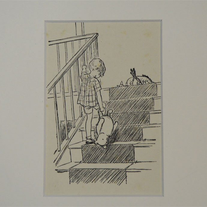 アンティーク 額絵 クマのプ—さん プ—さん&クリストファー・ロビン E.H.シェパード A.A.ミルン ヴィンテージ インテリア 額縁 フレーム イギリス 絵本 挿絵 Winnie the Poohのサムネイル