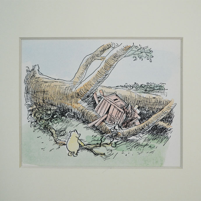 アンティーク 額絵 The House at Pooh Corner プー横丁にたった家 クマのプーさん オウルの家 ハンドカ..