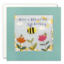 英国製 グリーティングカード 封筒つき Have a BEE-autiful Birthday ハブ・ア・ビューティフル・ハッピーバースデー バンブルビー シェイキーカード James Ellis 輸入 ステーショナリー 文房具 手紙 誕生日 かわいい 蜂 メール便OK