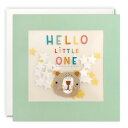 英国製 グリーティングカード 封筒つき HELLO LITTLE ONE ハロー・リトルワン 出産祝い ベア シェイキーカード James Ellis 輸入 ステーショナリー 文房具 手紙 多目的 かわいい 赤ちゃん 熊 メール便OK