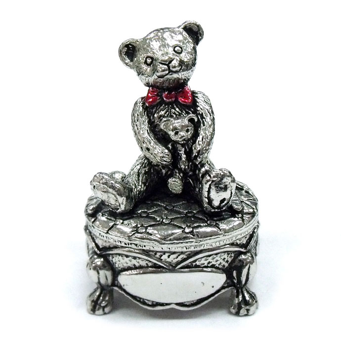 英国製 ピューター テディベア 親子 英国製 A.E.Williams 欧州雑貨 Wee Box トゥースボックス お祝い 記念 出産 ベビー キッズ ギフト プレゼント 贈り物 動物 熊 あす楽