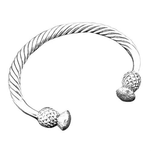 英国製 ピューター トルクバングル シッスル A.E.Williams アクセサリー 欧州雑貨 腕輪 ブレスレット 伝統工芸 スコットランド ケルト模様 薊 あ...