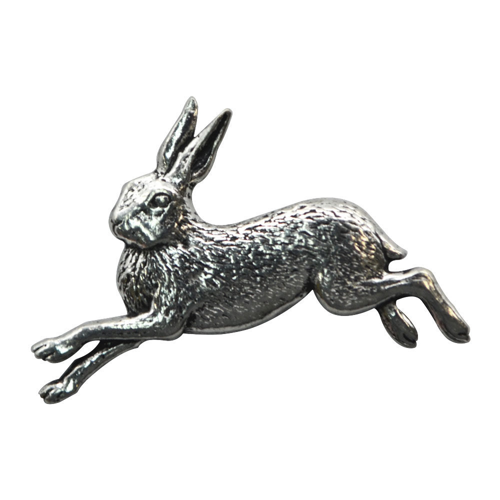 英国製 ピンバッジ 野うさぎ Brown Pewter ラペルピン メンズ レディース ギフト プレゼント 贈り物 動物 兎 メール便OK