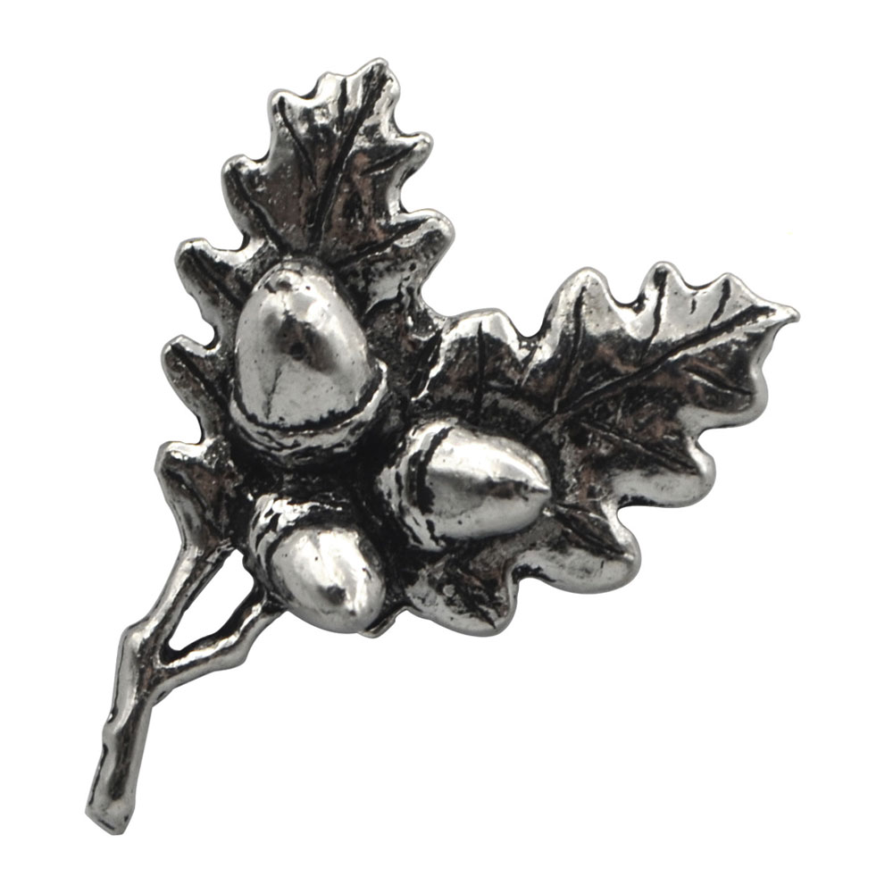 英国製 ピンバッジ どんぐりと葉 Brown Pewter ラペルピン メンズ レディース ギフト プレゼント 贈り物 植物 エイコーン メール便OK