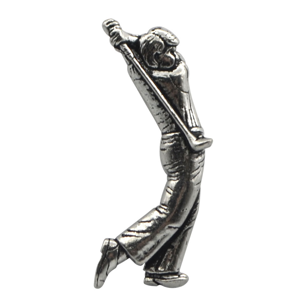 英国製 ピンバッジ ゴルファー Brown Pewter ラペルピン メンズ レディース ギフト プレゼント 贈り物 スポーツ ゴルフ メール便OK