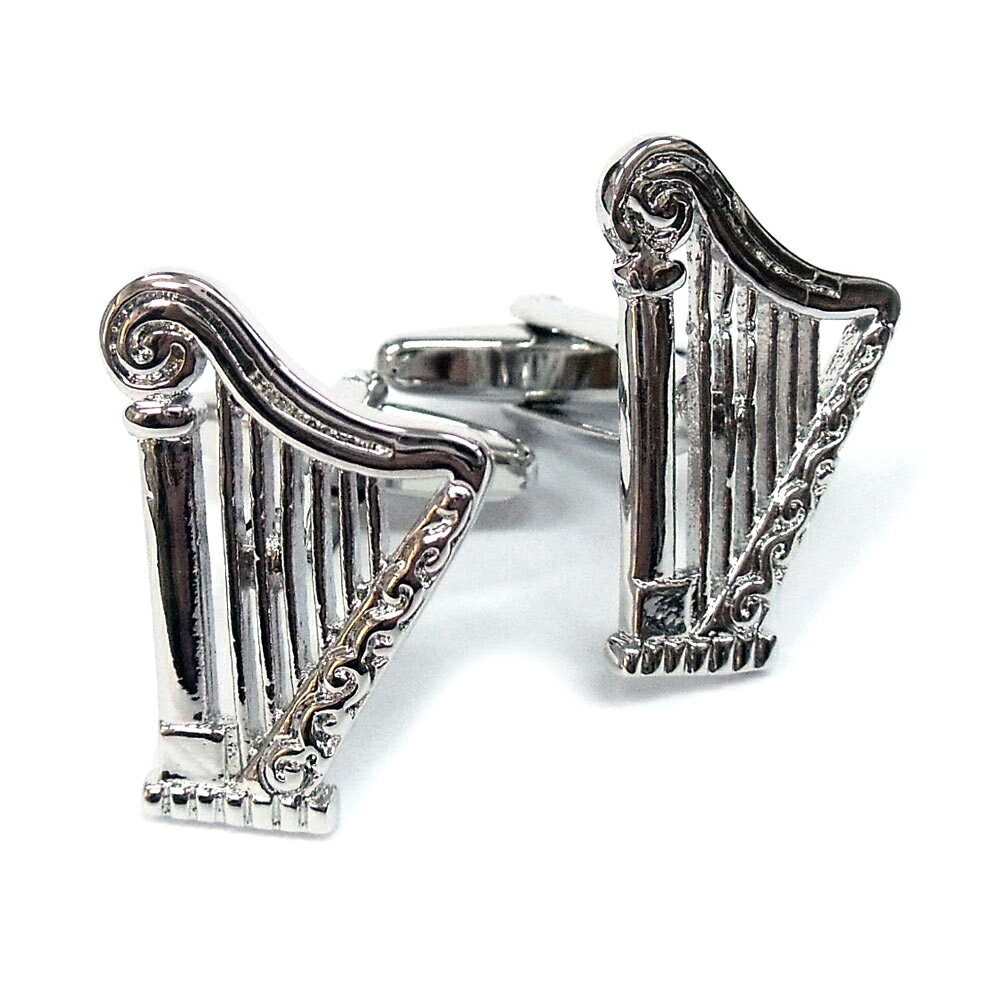 カフスリンクス ハープ 英国 Cadogan スーツ シャツ おしゃれ かわいい 男性 女性 メンズ レディース 竪琴 楽器 音楽 メール便OK