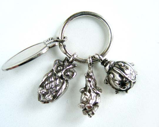 イタリア製 ラッキーチャーム キーリング フクロウ ゾウ てんとう虫 Chimera Oro キメラ・オロ シルバー800 レディース メンズ お土産 メール便OK 在庫限りのサムネイル