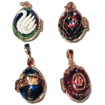 ハンドペイントエナメルイースターエッグ型ペンダントトップLサイズ・ロケットペンダント【楽ギフ_包装】