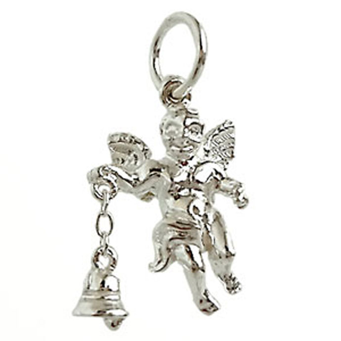シルバー チャーム エンジェルベル イギリス製 アクセサリー パーツ ネックレス ブレスレット ピアス スターリングシルバー 925 銀 かわいい ギフト プレ...