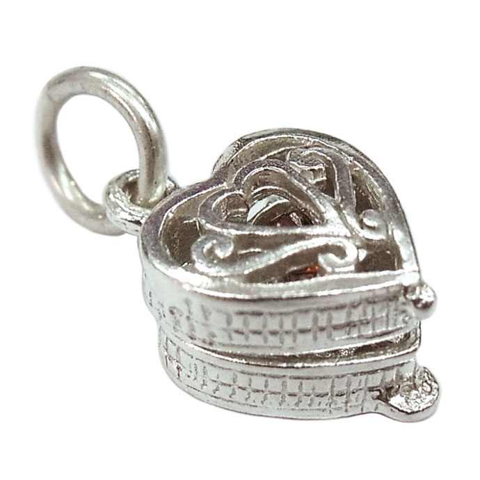シルバー チャーム リングボックス イギリス製 アクセサリー パーツ ネックレス ブレスレット ピアス スターリングシルバー 925 銀 かわいい ギフト プレ...