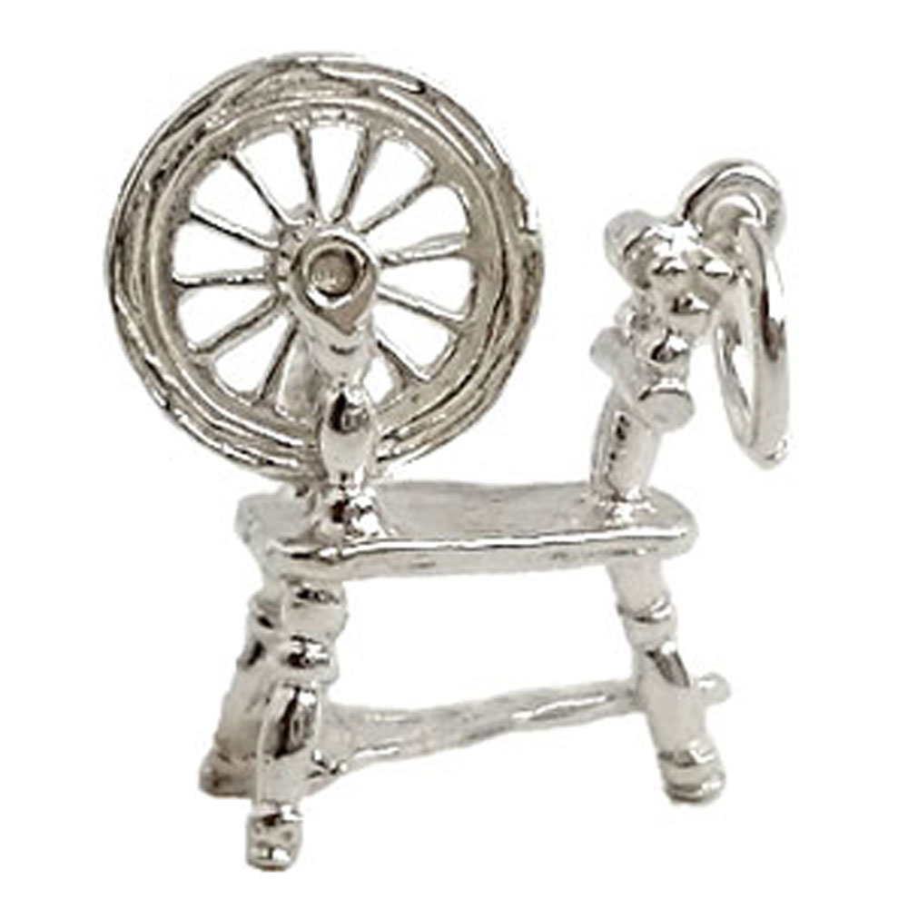 シルバー チャーム 糸車 イギリス製 アクセサリー パーツ ネックレス ブレスレット ピアス スターリングシルバー 925 銀 かわいい ギフト プレゼント 贈...