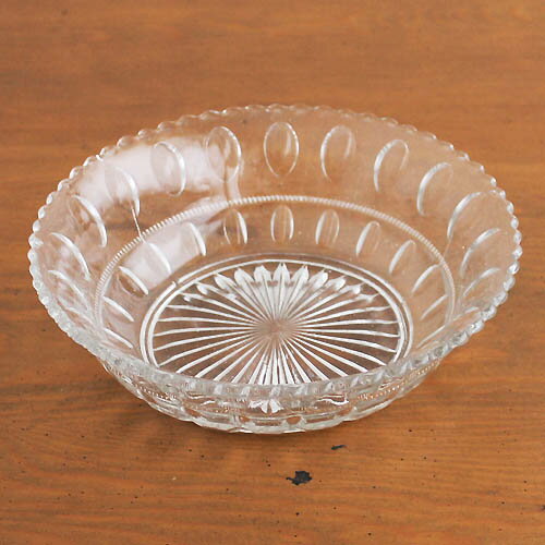 アンティーク プレスドガラス ボウル Sowerby サワビー 1900年頃 ヴィンテージ キッチン雑貨 テーブルウェアのサムネイル