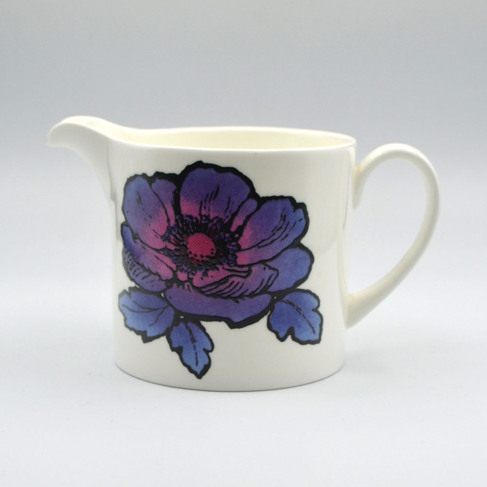 【訳あり】 ヴィンテージ ミルクジャグ Wedgwood ウェッジウッド Susie Cooper スージークーパー Blue Anemone ブルーアネモネ イギリス 1974-1977年頃 アンティーク 食器 陶磁器 キッチン雑貨 テーブルウェア クリーマー