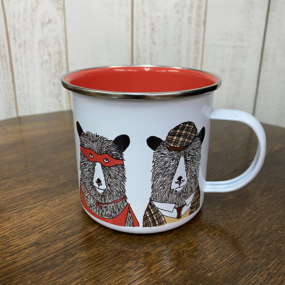 訳あり ジム・ボバート エナメルマグ ベアファミリー 500ml Jim Bobart ティン ブリキ ホーロー マグカップ コップ かわいい アウトドア キャンプ touche-10006893 英国雑貨「トゥーシェ」 サンプル画像2