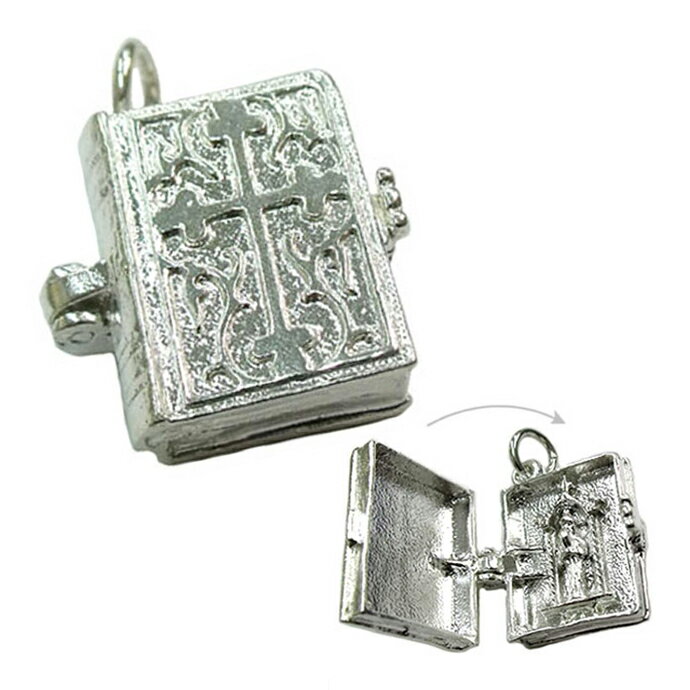 シルバー チャーム 祈祷書 プレイブック イギリス製 アクセサリー パーツ ネックレス ブレスレット ピアス スターリングシルバー 925 銀 かわいい ギフト...