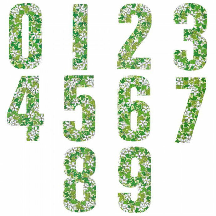数字シール アイビー Sサイズ 0〜9 セット 1枚入り 英国 Rowan Sticker社 カッティングシート ナンバー ステッカー おしゃれ インテリア 植...
