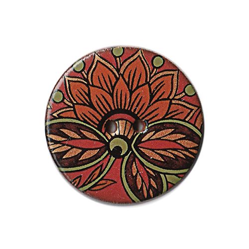 英国製 陶器ボタン 花柄 円形 26mm 二つ穴 ストックウェルセラミックス BF711 手作り ハンドメイド かわいい メール便OK