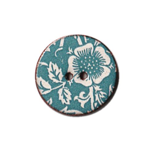 英国製 陶器ボタン ウィリアムモリス 花柄 円形 22mm 二つ穴 ストックウェルセラミックス BH11 手作り ハンドメイド かわいい William Morris メール便OK