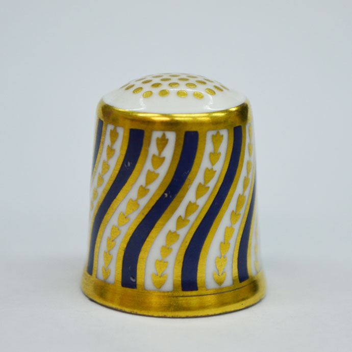 アンティーク シンブル Royal Crown Derby ロイヤルクラウンダービー 1984年頃 The Spiral Stripe 1890 ヴィンテージ ソーイング 裁縫道具 指貫 インテリア 雑貨 コレクション