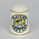 ヴィンテージ 陶磁器製 企業広告 シンブル Player's Navy Cut プレイヤーズネイビーカット The Franklin Mint フランクリンミント アメリカ 1982年頃 アンティーク ソーイング 裁縫 アイテム インテリア 雑貨 かわいい 指貫 指ぬき レトロ