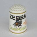 ヴィンテージ 陶磁器製 企業広告 シンブル ZEBRA ポリッシュ The Franklin Mint フランクリンミント アメリカ 1982年頃 アンティーク ソーイング 裁縫 アイテム インテリア 雑貨 かわいい 指貫 指ぬき レトロ