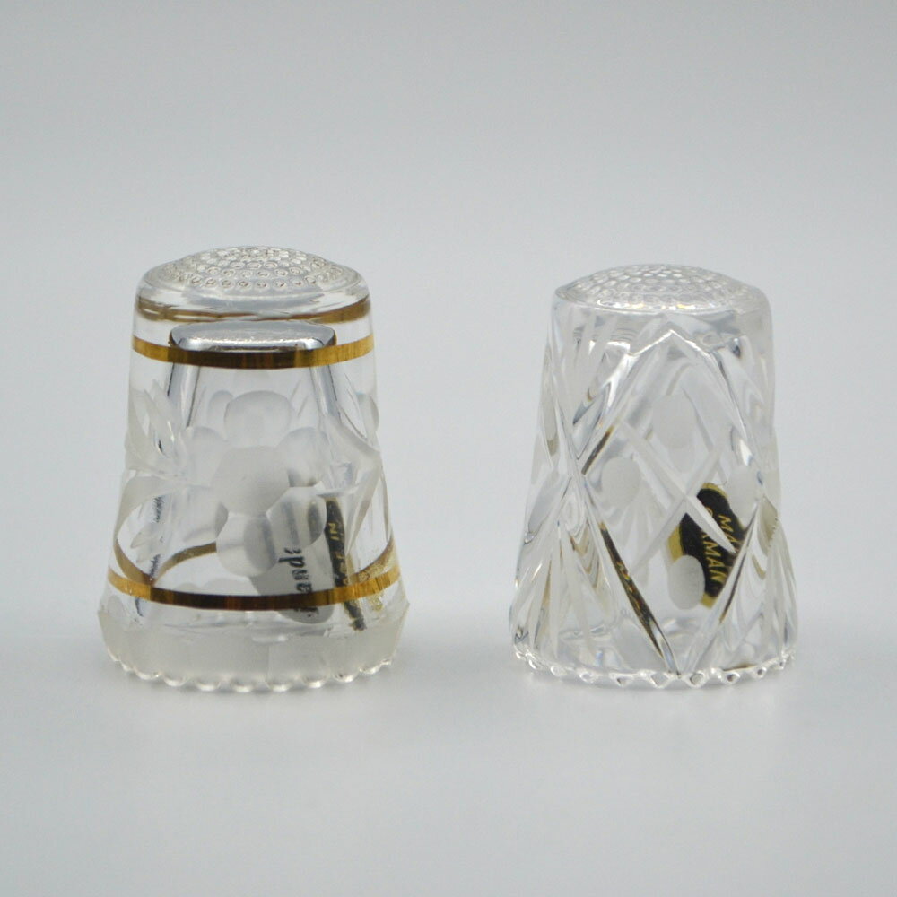 ドイツ製 ガラス シンブル ハンドカット エッチング ULLMANN GLASS ウルマングラス ソーイング 裁縫 インテリア 雑貨 かわいい 指貫