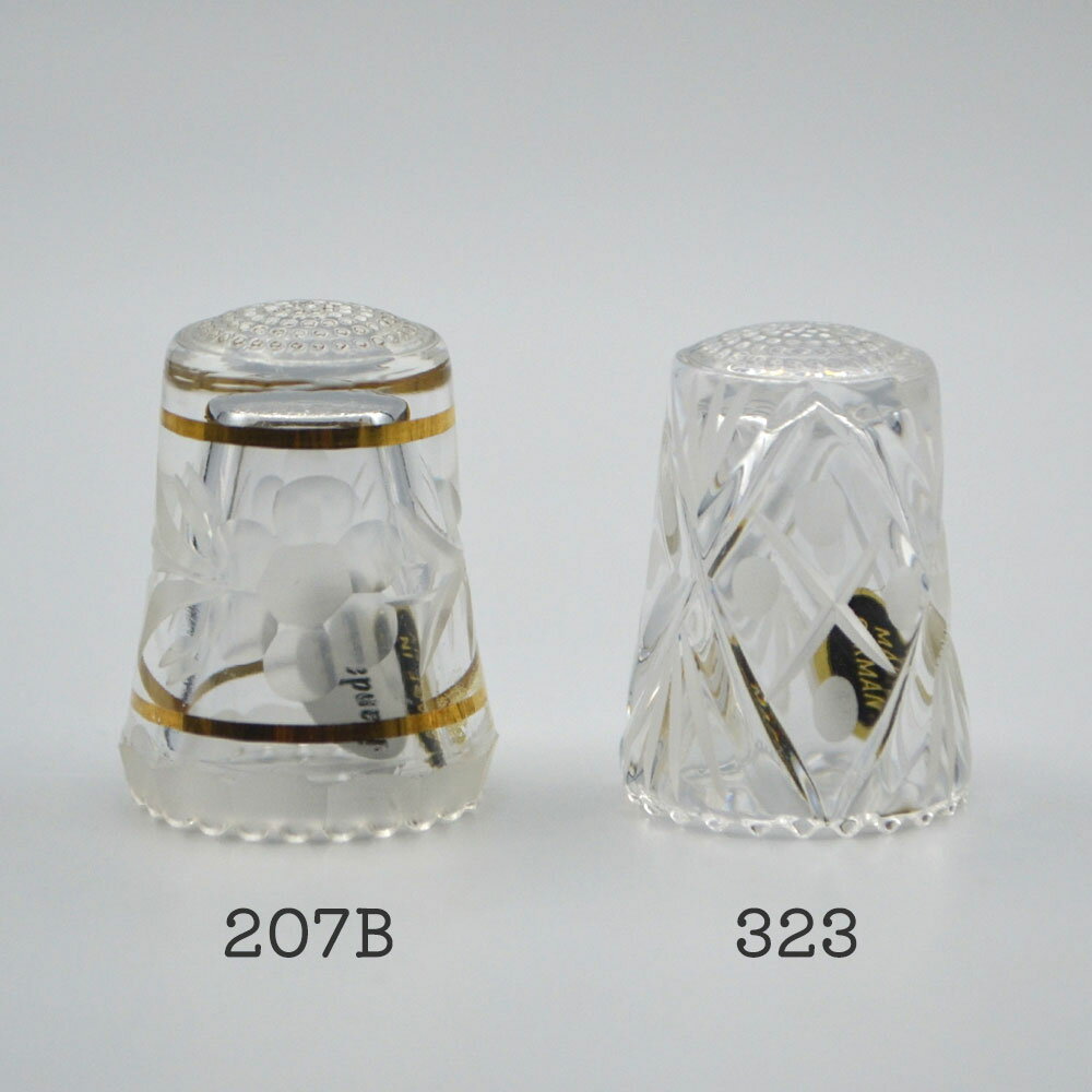 ドイツ製 ガラス シンブル グラヴィール彫刻 ハンドカット ULLMANN GLASS ウルマングラス インテリア 欧州雑貨 裁縫 手芸 ソーイング 指貫 コレクション 2