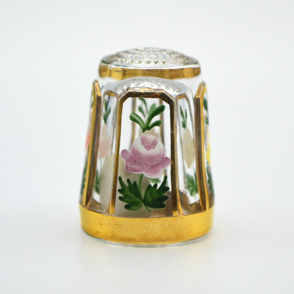 ドイツ製 ガラス シンブル ローズ ハンドペイント ULLMANN GLASS ウルマングラス ...