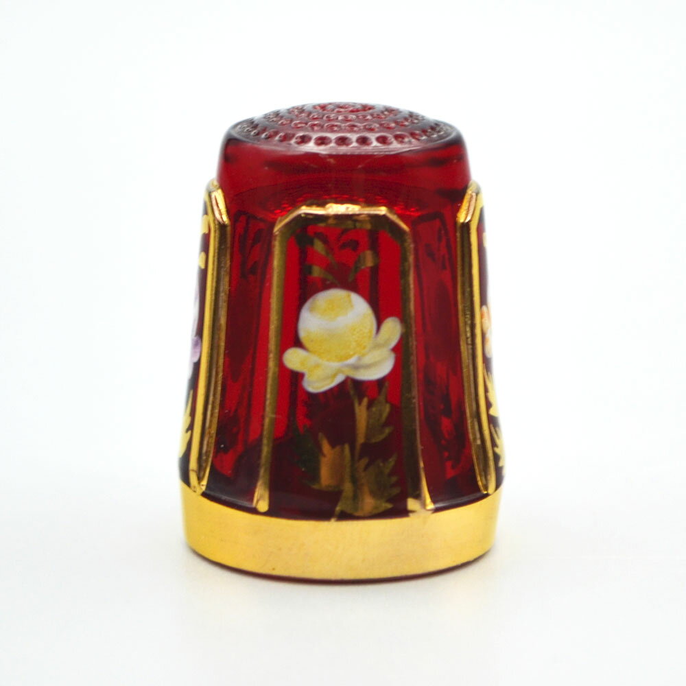 ドイツ製 ガラス シンブル ローズ ハンドペイント ULLMANN GLASS ウルマングラス ...