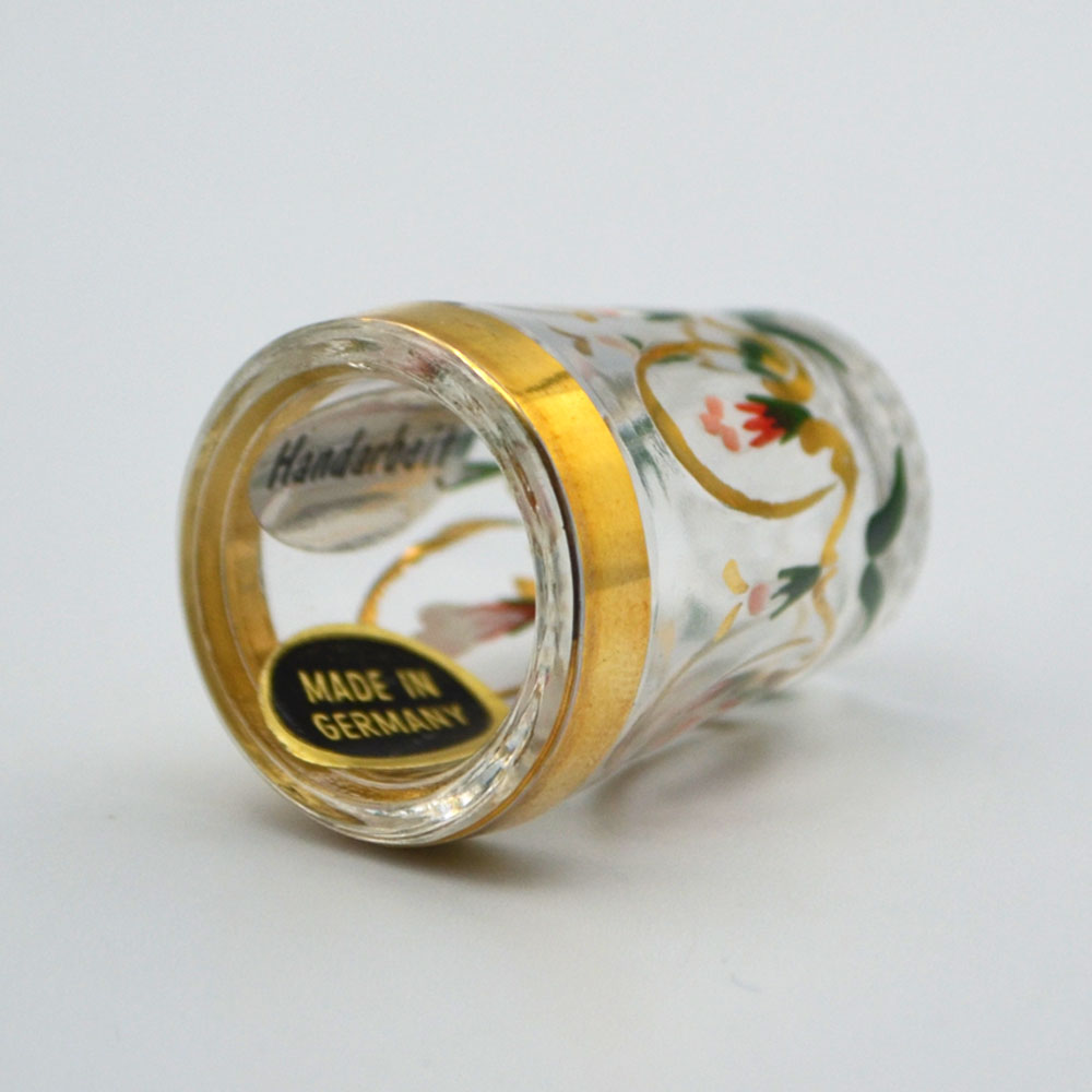 ドイツ製 ガラス シンブル 花柄 ホクシャ ハンドペイント ULLMANN GLASS ウルマン...