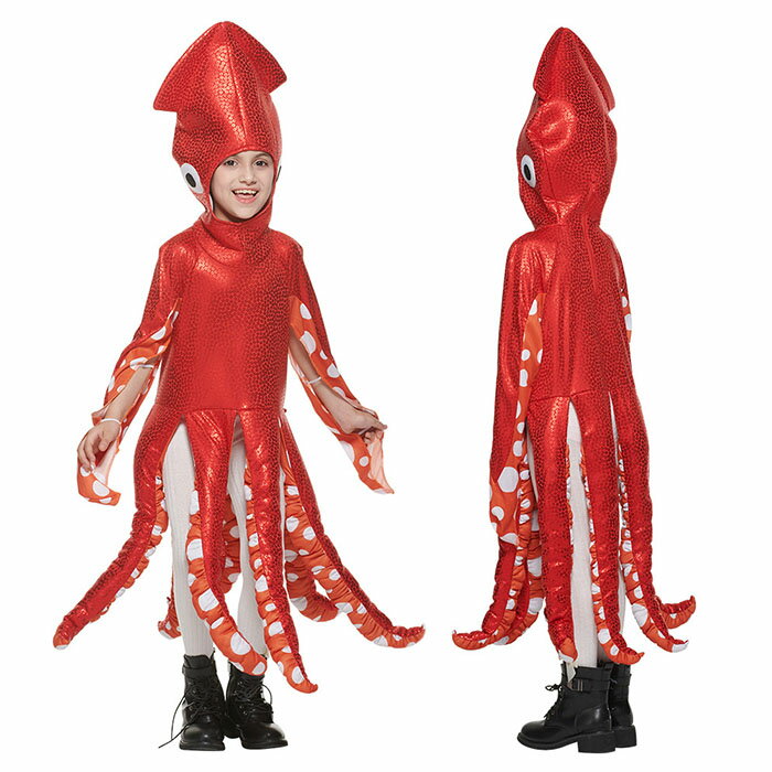 ハロウィン衣装 子供 マダコ ぬいぐるみ 仮装 着ぐるみ タコ イカ コスプレ衣装 キッズ パーティー 昆虫 ゲーム コスプレ パロディ おもしろ 余興 ゲーム クリスマス ハロウィン 仮装のサムネイル