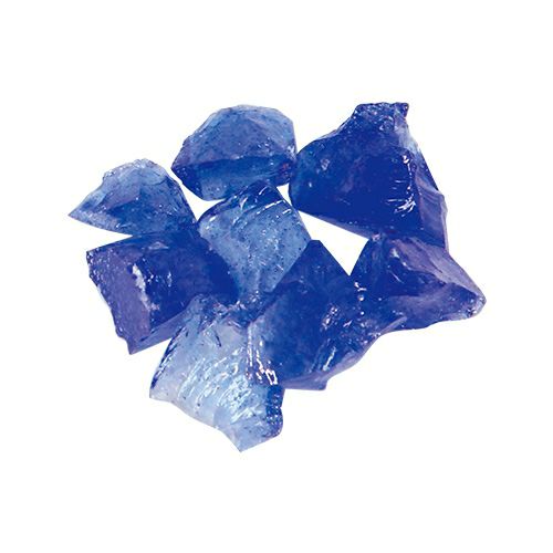 低温 カレットグラス 青 500g 焼成温度750～900℃ 陶芸用 リサイクル 素焼きの温度帯に合せた ガラス 粒