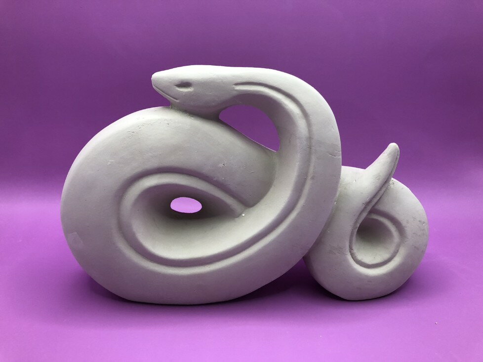 石膏型 干支 巳 ヘビ K-5 「み」の字 1個入 W188×H117mm 2つ割り 陶芸用 型 陶芸 陶芸教室 干支 型 鋳..