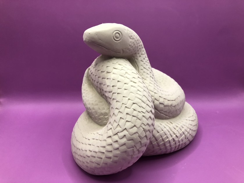 石膏型 干支 巳 ヘビ K-1 置き物 大 W170×H132mm 5つ割りの大 型 陶芸 陶芸教室