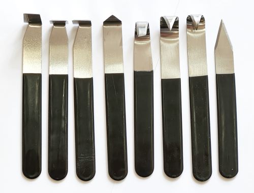 仕上げカンナ用 8本組 ステンレス 長さ150mm 滑りにくいグリップ 陶芸教室 カンナ かんな 陶芸